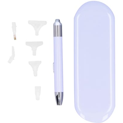 Boorpen Lichtgevend USB Oplaadbaar Kruissteek Applicatie Diamantschildergereedschap met OpbergdoosPaars