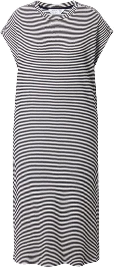 Studio Untold - Dames - Jersey midi-jurk oversized strepen - Zwart - Maat 42+