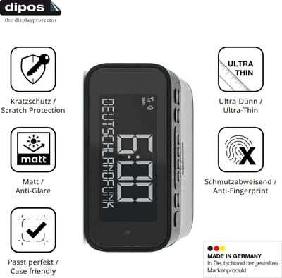 dipos – 2x Matte Beschermfolie geschikt voor TechniSat Digitradio 52 BT | Krasbestendige & antireflecterende Screenprotector Ultra-Thin