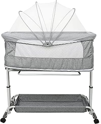 Inklapbaar Babybed met Verstelbare Hoogte en Wielen