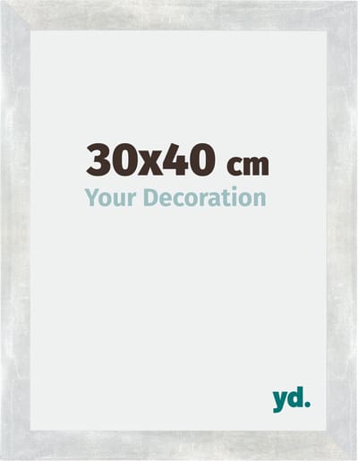 Your Decoration - Fotolijst 30x40 cm - MDF - Zilver Glanzend Vintage - Mura