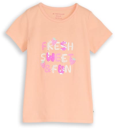 Tom Tailor - T-shirt met print - Maat 92/98 - peach bloom