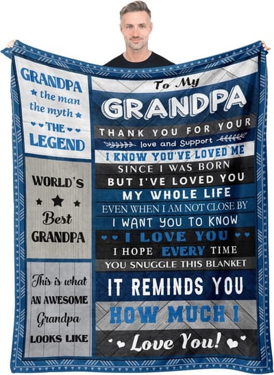 Luxe Oma deken - Perfect cadeau voor Vaderdag, verjaardag of Kerst - Groot formaat 152x203 cm