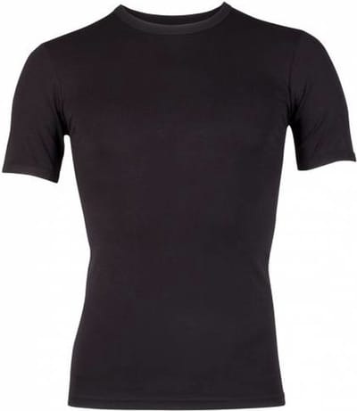 Heren microfiber T-shirt korte mouw - Young - Mannen ondershirt ronde hals - Zwart / XL