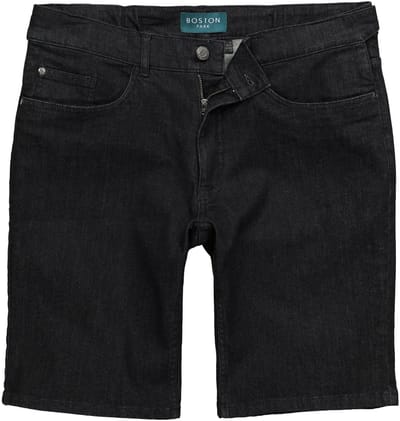Boston Park - Heren - Colorjeans-Bermuda 5-pocket elastische tailleband - Zwart - Maat 52