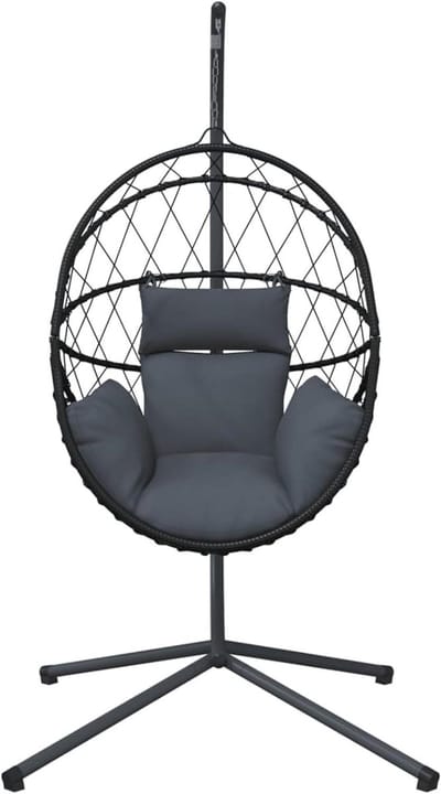 Hangstoel met standaard - Schommelstoel buiten - Ontspannen buiten zitten - Stevig stalen frame - 150 kg draaglast - Antraciet
