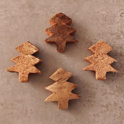 Coconut Christmas tree 5 Cm Natural 100 Pcs - kerstdecoratie voor binnen - kerst - stukjes - decoratie - kerstster - kokos - coco - ster