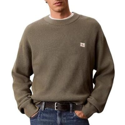 Calvin Klein Long Sleeve Easy Cotton Waffle Dusty Olive Größe: S | Pullover Outlet | Herren | Grün