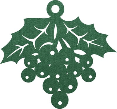 Kerstbes vilt onderzetter - Donkergroen - 6 stuks - 10 x10 cm - Tafeldecoratie - Glas onderzetter - Valentijn - Cadeau - Woondecoratie - Tafelbescherming - Onderzetters voor glazen - Keukenbenodigdheden - Woonaccessoires - Tafelaccessoires