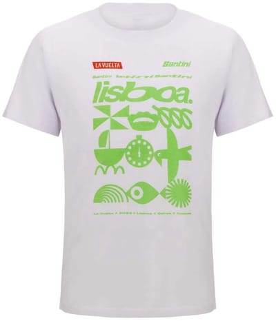 Santini La Vuelta Lisbona T-shirt Met Korte Mouwen Wit L Man,Vrouw