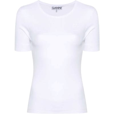 Ganni T-shirt en Polo Bianco