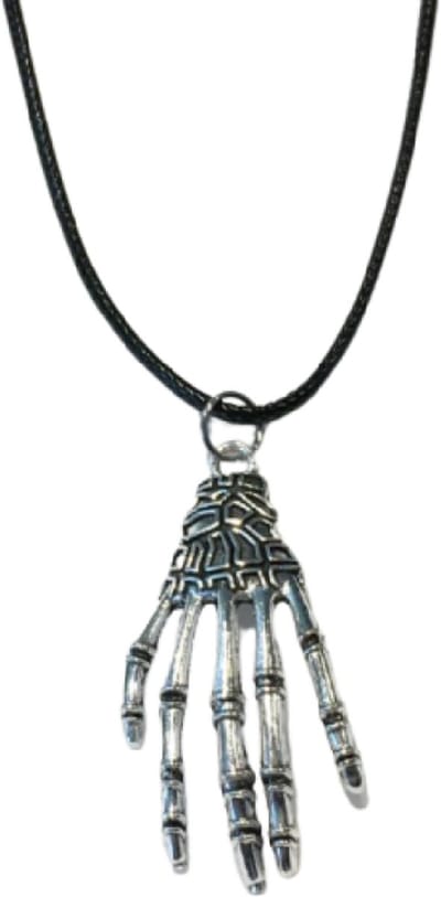 Zwart- koord -ketting- skelethand - Charme Bijoux