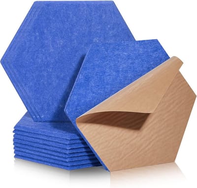 Akoestische Platen Voor Geluidsisolatie - Zelfklevend, 12 Stuks, 30 x 26 x 0,9 cm, Blauw