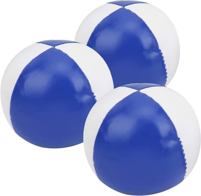 Jongleerballen Set - Balans Ballen - Vrije Tijd - PU Leer Textuur - 3 Stuks - Blauw Wit