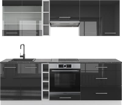 Vicco Fame-Line Complete keukeneenheid – 235 cm zonder werkblad Antraciet hoogglans/wit