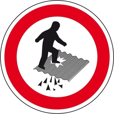 Niet betreden instortingsgevaar sticker 200 mm