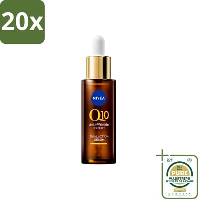 20 x NIVEA - Gezichtsserum - Q10 Dubbele Werking Anti-Rimpel - Dubbele werking - Vermindert & voorkomt rimpels - 30 ml - Grootverpakking - Anti-aging Serum - Rimpel Serum - Q10 Serum - Glycatie Serum - Anti-aging