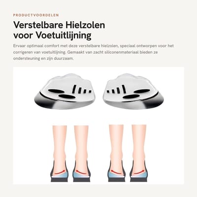 Dailygoods- Hielzolen verstelbaar - Orthopedische zool - Hielverhoging 1 cm - Siliconen materiaal - Comfort en duurzaamheid - Voetuitlijning - Inlegzolen