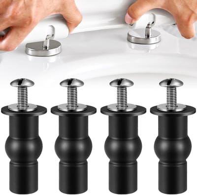 Cosensi- WC-Brilbouten Set van 4 - Vervangende Onderdelen - Universele Scharnieren - Roestvrij Staal - Duurzame Rubberen Moeren - Eenvoudige Installatie - Toiletzitting