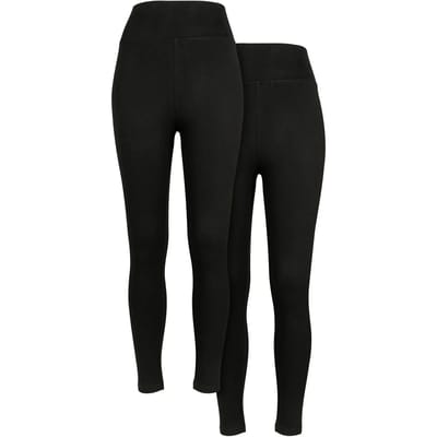 Urban Classics - High Waist Jersey 2-Pack Legging - XS - Zwart