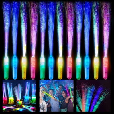 12 Stuks LED Lichtstaven - Fiberglass Kink Lights voor Feestjes, Kerst en Verjaardagen - Decoratieve Verlichting voor Binnen en Buiten
