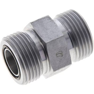 UN 1-3/16''-12 Verzinkt Stalen Borstnippel ORFS 400 Bar - Hydrauliek - FL2S-M-EZ-103U-O