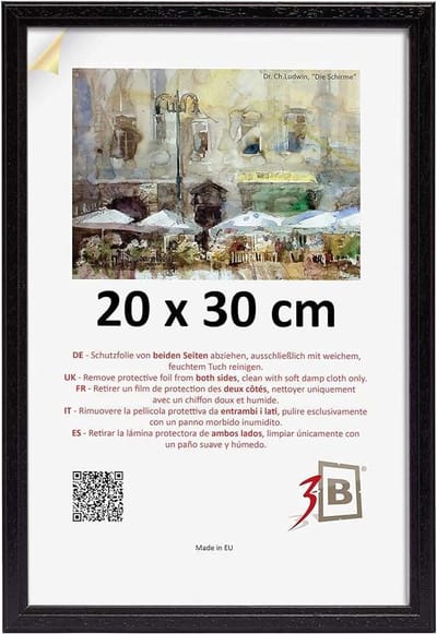 CE - Fotolijst - Zwart - Hout - Acrylglas - 20x30cm