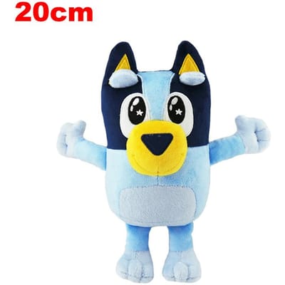 Bluey Bingo 20/30CM Peluches Mignonnes Dessin Animé Chapeau de Noël et Œil Étoilé Brillant Figurines Anime Peluches Cadeau d'Anniversaire pour Enfants white