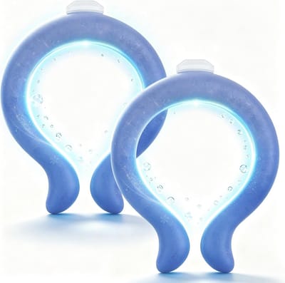 Nekkoeler Set - Ijsring Nek - Verkoeling Bieden - Herbruikbaar Ontwerp - 2 Stuks - Marineblauw