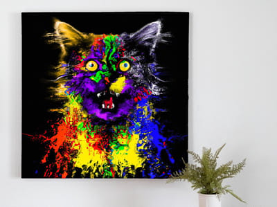 Feline frenzy | Feline Frenzy | Kunst - 20x20 centimeter op Dibond | Foto op Dibond