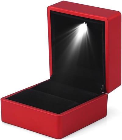 Ringdoos met LED Verlichting voor Sieradenopslag - Perfect voor Huwelijksaanzoek en Verloving