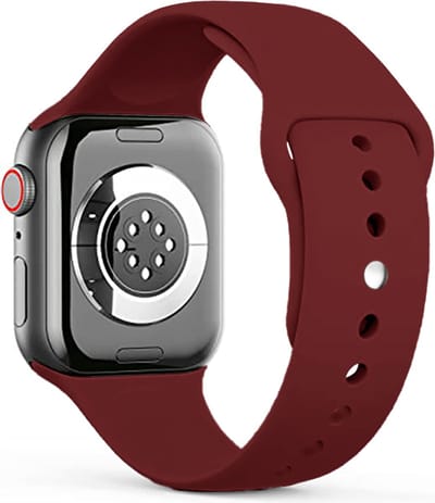 Stravo Siliconen Sportbandje – Zacht & Waterproof Horlogeband – Geschikt voor Apple Watch 42mm (Series 11/10), 41mm (Series 9/8/7), 40mm (Series 6/5/4/SE 1/2/3), 38mm (Series 3/2/1) – maat M/L – Deep Red