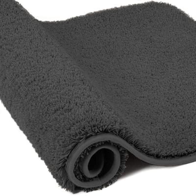 Badmat, Voetmat, 2 cm, super dikke badmat, super absorberend, badkamerteppich, 60 x 90 cm, Donkergrijs