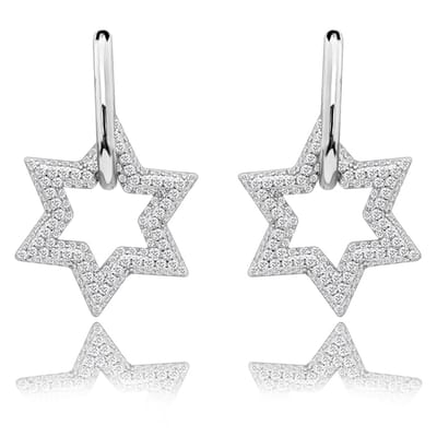 Juwelier Zwartevalk - ZILVEREN (GERHODINEERD) HANG OORBELLEN MET ZIRKONIA 22.265-