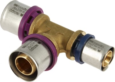 Bonfix Alu-pers - messing perskoppeling / persfitting - T-stuk verloop 26x26x20mm FxFxF