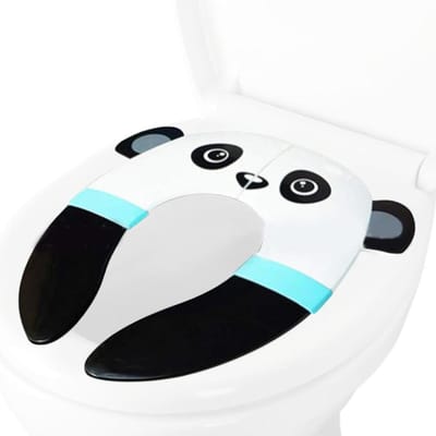 Toiletstoelhoes - Reis Potty - Kinderen Zindelijk - Opvouwbaar Ontwerp - 19 x 16 cm - Zwart Wit