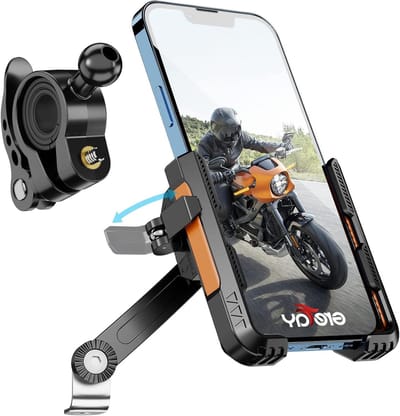 Motorfiets Telefoonhouder voor Stuur en Achteruitkijkspiegel - 360° Draaiend, Snelle Montage voor Smartphones van 4.0-7.0 Inch, Geschikt voor Motorrijders en Fietsers
