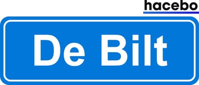 Hacebo - Plaatsnaam Sticker - 29x10 CM - De Bilt sticker - Verkeersborden sticker - grappige cadeaus - De Bilt