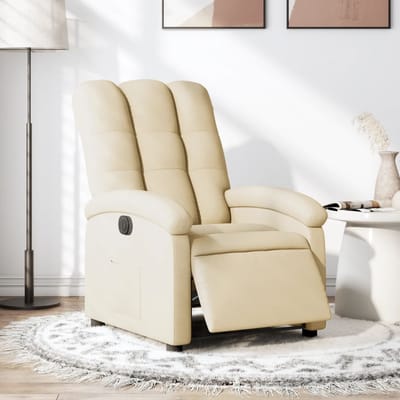 vidaXL - Fauteuil - verstelbaar - elektrisch - stof - crèmekleurig