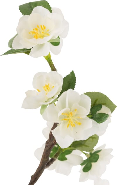 J-Line bloesemboom - kunststof - wit/bruin - small