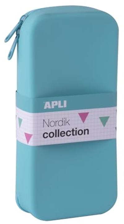 Minimalistische Siliconen Etui in Turkoois - Dubbele Ritssluiting