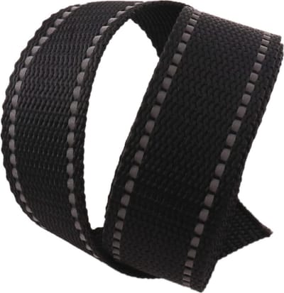 Nylon Singelband - Vrachtriem Polypropyleen - Klusprojecten Buiten - Sterk Laag Rekbaar - 25 mm Breed - Zwart Reflecterend