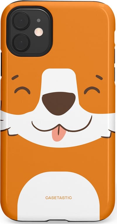 Casetastic hoesje geschikt voor Apple iPhone 11 - Dubbellaagse bescherming - Knuffelkopjes vos - Fashion Case - Oranje Wit