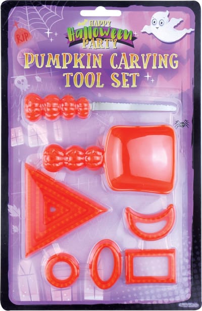 Pompoen snijset 9-delig met sjablonen - Halloween pompoenen uithollen