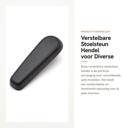 Dailygoods - Verstelbare Stoelsteun Hendel voor Diverse Auto's