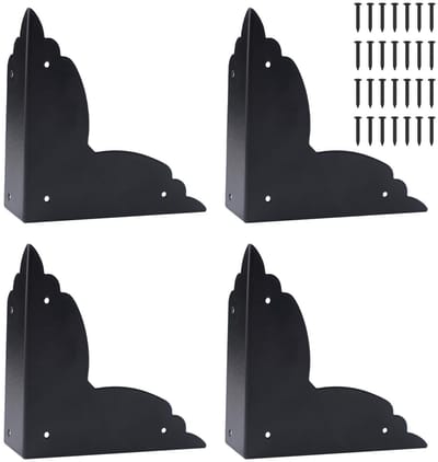 Dailygoods- Tafelhoekbeschermers Heavy Duty - 4 Stuks - Zwarte Hoekbeschermers - Metalen Randbeschermers - Schroefbare Bevestiging - 6,9 × 6,9 cm