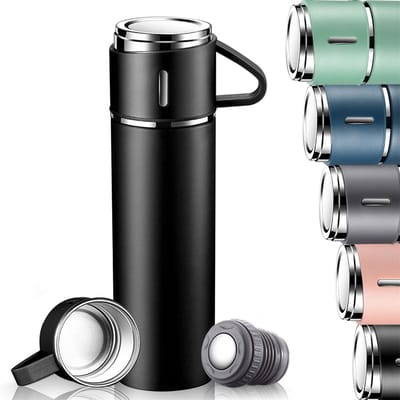 Ynkkvre - reismok-geïsoleerde mok-reismok-500ML-gemakkelijk schoon te maken-BPA-vrij-zwart
