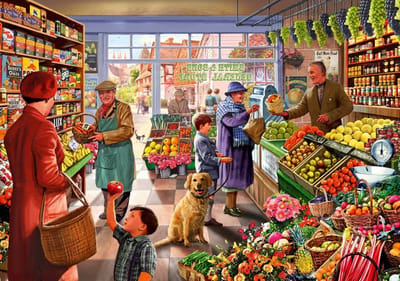 Bluebird Puzzle legpuzzel Village Greengrocer - 2000 stukjes kleurrijk.