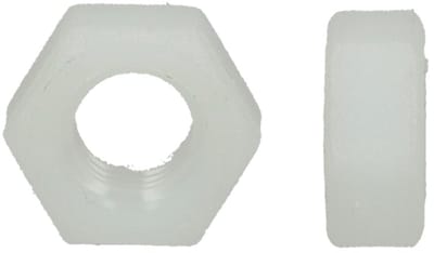 Moer nylon – M4 – DIN 934 – 6 stuks – kunststof zeskantmoer – PA