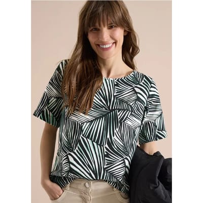 Blouseshirt met korte mouwen en all-over print